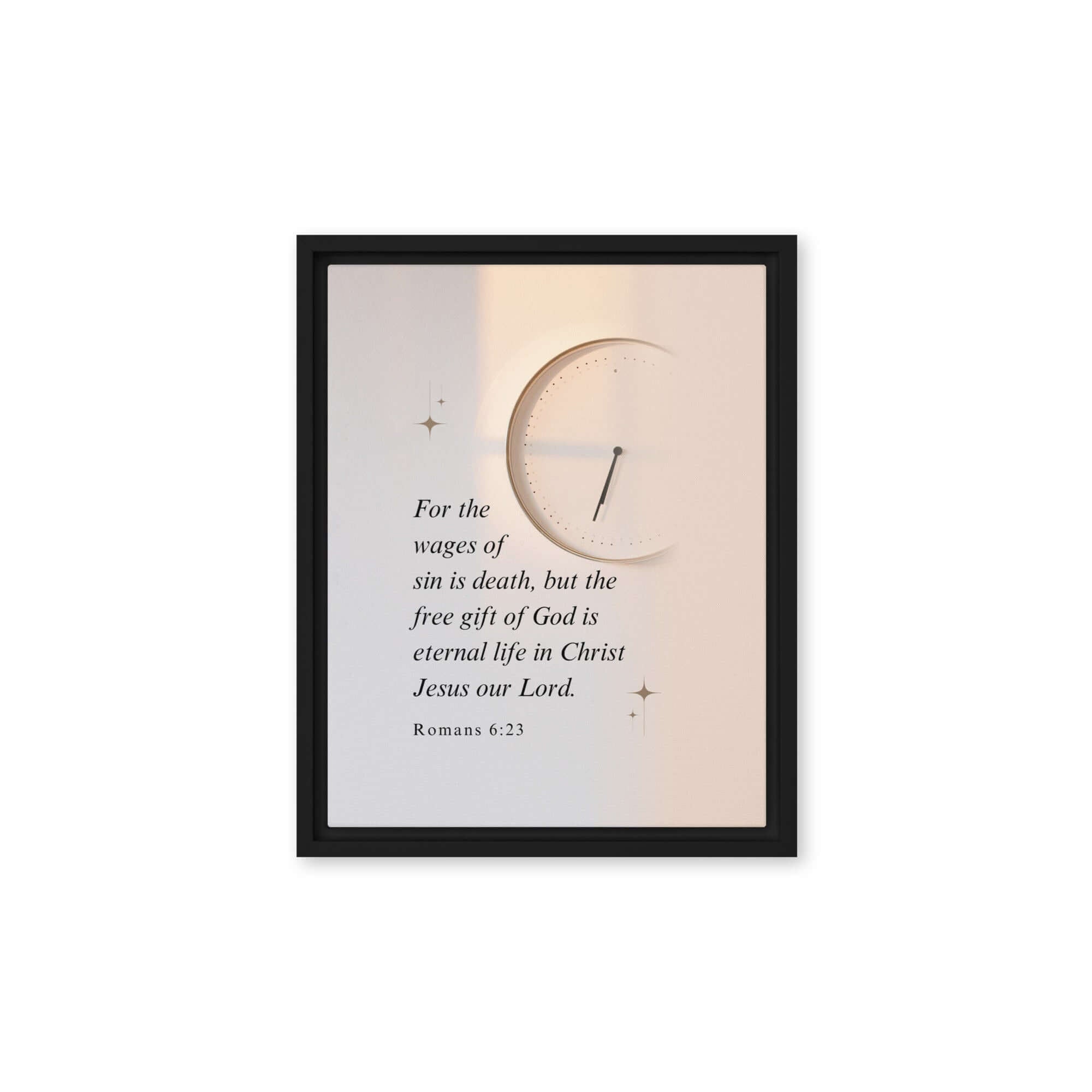 Romans 6:23 Bible Verse, our Lord Framed Canvas Print Wall Art Black 11″×14″