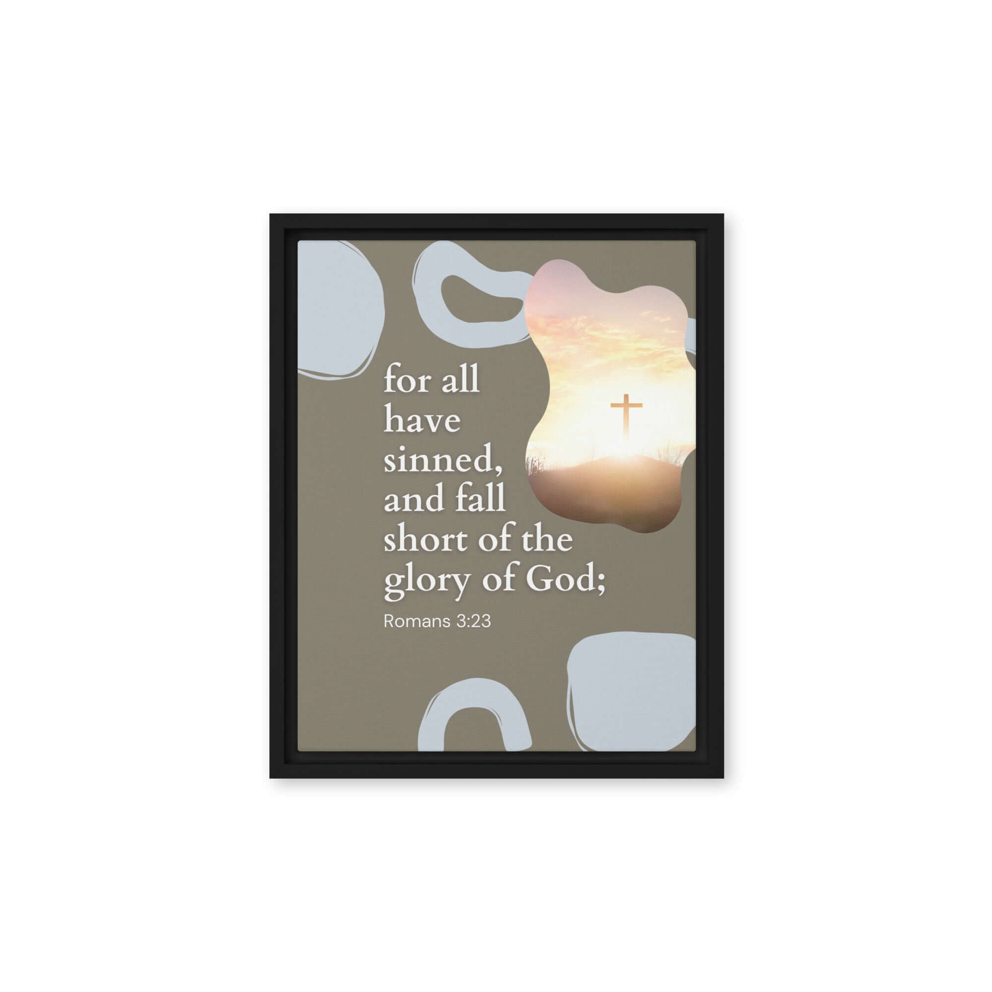 Romans 3:23 Bible Verse, the glory Framed Canvas Print Wall Art Black 11″×14″