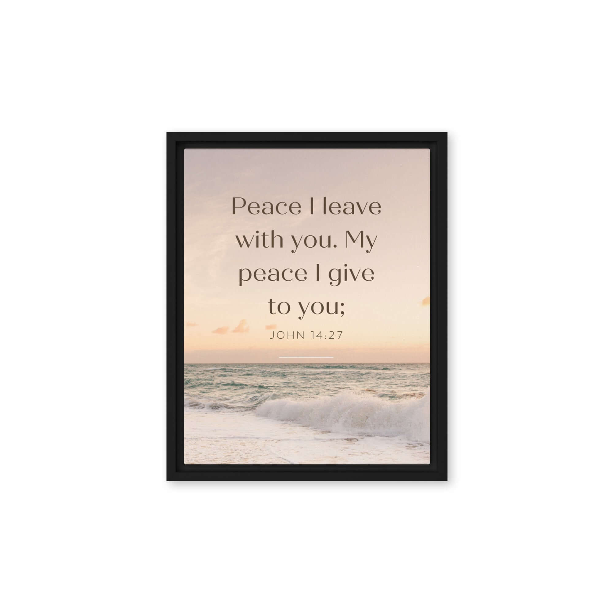 John 14:27 Bible Verse, not as the Framed Canvas Print Wall Art Black 11″×14″