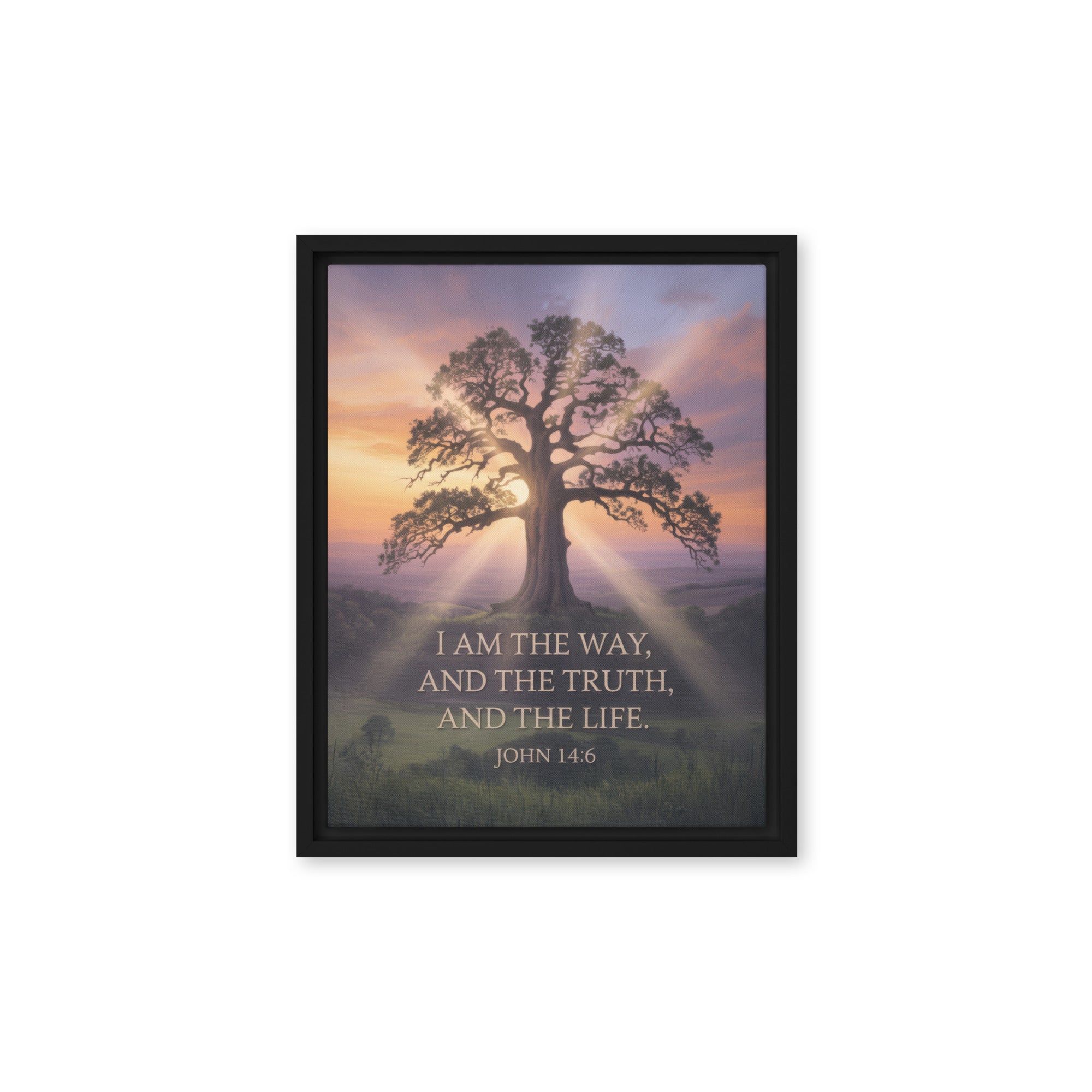 John 14:6 Bible Verse Jesus said Framed Canvas Black 11″×14″