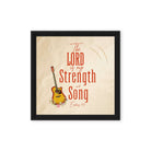 Exodus 15:2 Bible Verse, The LORD is my strength Framed Canvas Print Wall Art Black 12″×12″