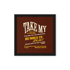 Matthew 11:29-30 Bible Verse, learn from me Framed Canvas Print Wall Art Black 12″×12″
