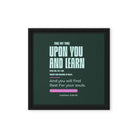 Matthew 11:29-30 Bible Verse, I am gentle Framed Canvas Print Wall Art Black 12″×12″
