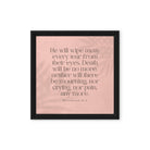 Revelation 21:4 Bible Verse, their eyes Framed Canvas Print Wall Art Black 12″×12″