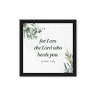 Exodus 15:26 Bible Verse, Gods voice Framed Canvas Print Wall Art Black 12″×12″