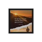 Romans 3:23 Bible Verse, of God Framed Canvas Print Wall Art Black 12″×12″