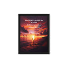 Psalm 107:1 Bible Verse, Give Thanks to the Lord Framed Canvas Print Wall Art Black 12″×16″