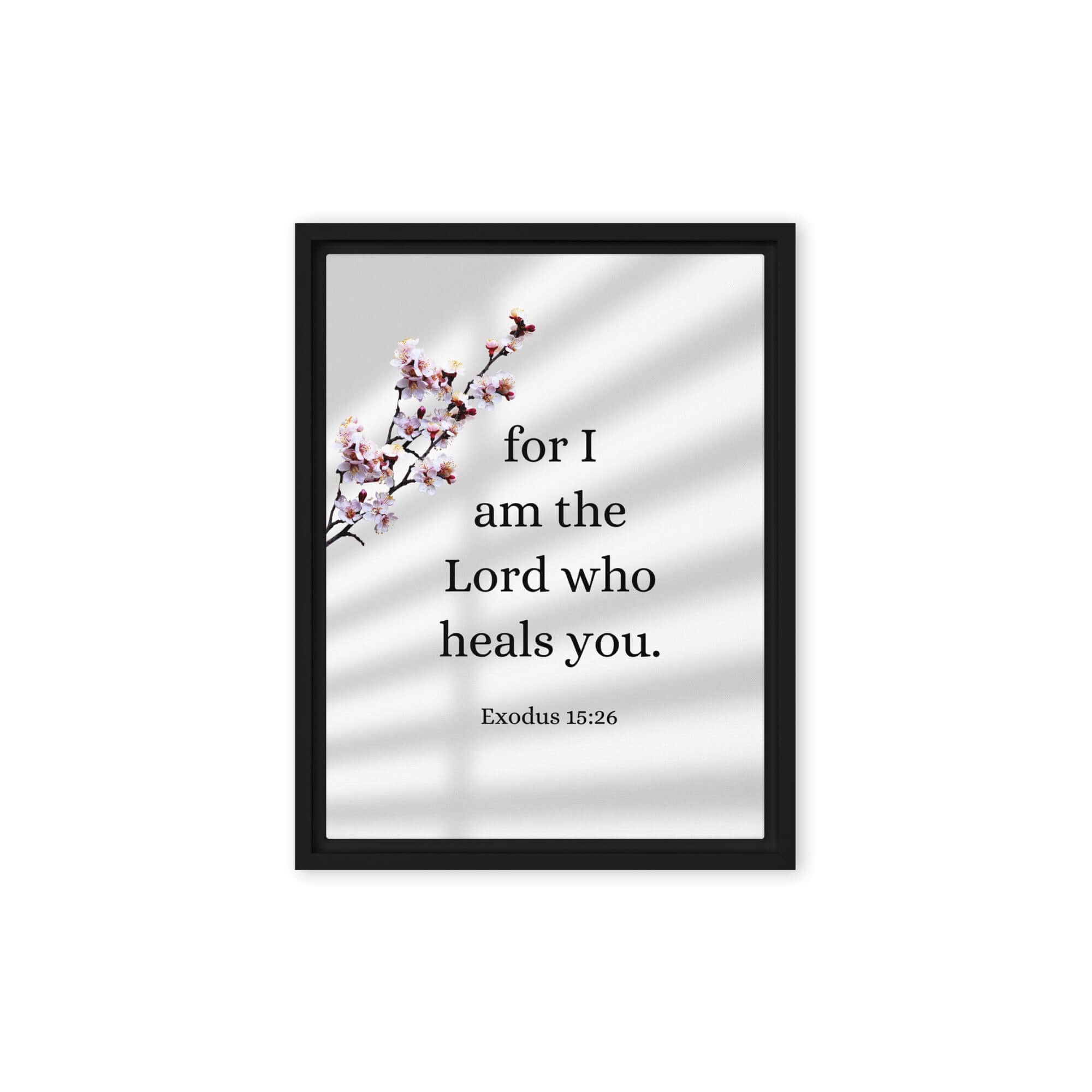 Exodus 15:26 Bible Verse, diligently listen Framed Canvas Print Wall Art Black 12″×16″