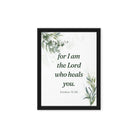Exodus 15:26 Bible Verse, Gods voice Framed Canvas Print Wall Art Black 12″×16″