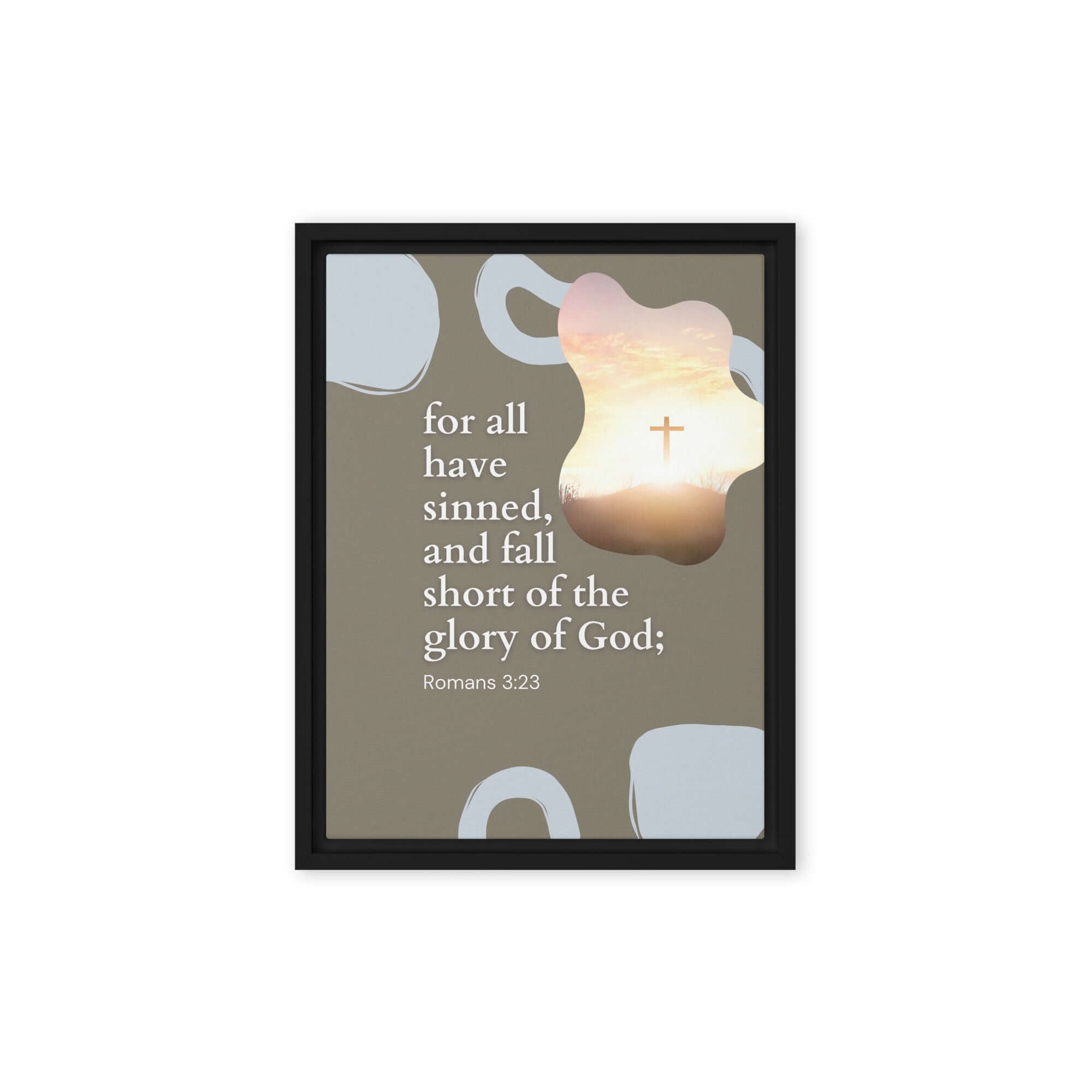 Romans 3:23 Bible Verse, the glory Framed Canvas Print Wall Art Black 12″×16″
