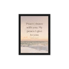 John 14:27 Bible Verse, not as the Framed Canvas Print Wall Art Black 12″×16″