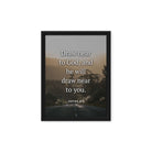 James 4:8 Bible Verse, Cleanse your Framed Canvas Print Wall Art Black 12″×16″