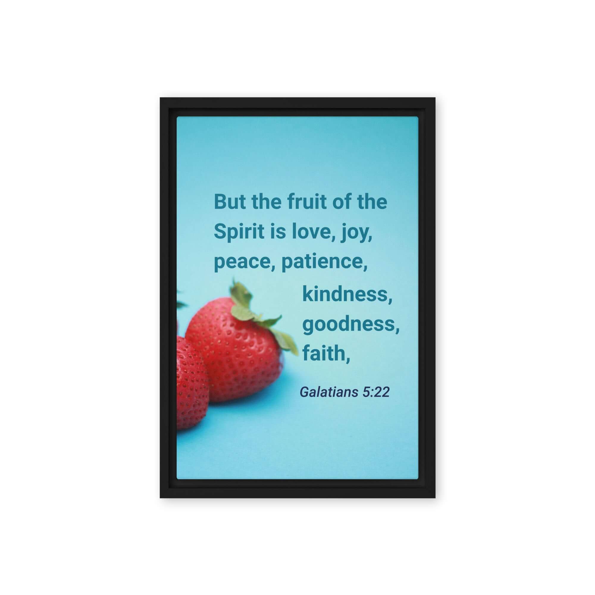 Galatians 5:22 Bible Verse, fruit of the Spirit Framed Canvas Print Wall Art
