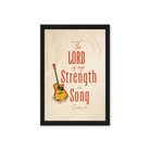 Exodus 15:2 Bible Verse, The LORD is my strength Framed Canvas Print Wall Art Black 12″×18″