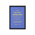 Matthew 11:29-30 Bible Verse, Take my yoke Framed Canvas Print Wall Art Black 12″×18″