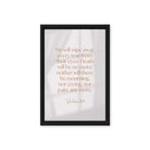 Revelation 21:4 Bible Verse, He will wipe Framed Canvas Print Wall Art Black 12″×18″