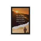 Romans 3:23 Bible Verse, of God Framed Canvas Print Wall Art Black 12″×18″