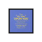 Matthew 11:29-30 Bible Verse, Take my yoke Framed Canvas Print Wall Art Black 16″×16″