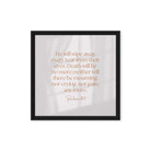 Revelation 21:4 Bible Verse, He will wipe Framed Canvas Print Wall Art Black 16″×16″