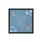 Revelation 21:4 Bible Verse, every tear Framed Canvas Print Wall Art Black 16″×16″