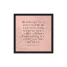 Revelation 21:4 Bible Verse, their eyes Framed Canvas Print Wall Art Black 16″×16″