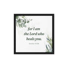 Exodus 15:26 Bible Verse, Gods voice Framed Canvas Print Wall Art Black 16″×16″