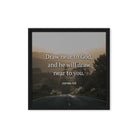 James 4:8 Bible Verse, Cleanse your Framed Canvas Print Wall Art Black 16″×16″