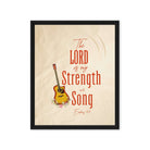Exodus 15:2 Bible Verse, The LORD is my strength Framed Canvas Print Wall Art Black 16″×20″