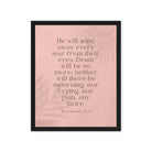 Revelation 21:4 Bible Verse, their eyes Framed Canvas Print Wall Art Black 16″×20″