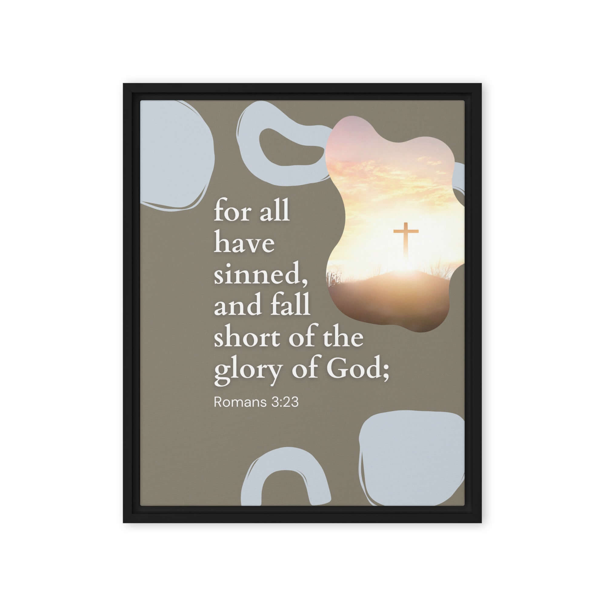 Romans 3:23 Bible Verse, the glory Framed Canvas Print Wall Art Black 16″×20″