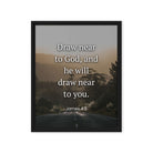James 4:8 Bible Verse, Cleanse your Framed Canvas Print Wall Art Black 16″×20″