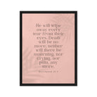 Revelation 21:4 Bible Verse, their eyes Framed Canvas Print Wall Art Black 18″×24″