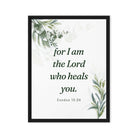 Exodus 15:26 Bible Verse, Gods voice Framed Canvas Print Wall Art Black 18″×24″