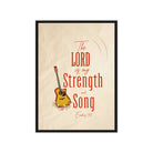 Exodus 15:2 Bible Verse, The LORD is my strength Framed Canvas Print Wall Art Black 20″×28″