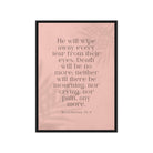 Revelation 21:4 Bible Verse, their eyes Framed Canvas Print Wall Art Black 20″×28″