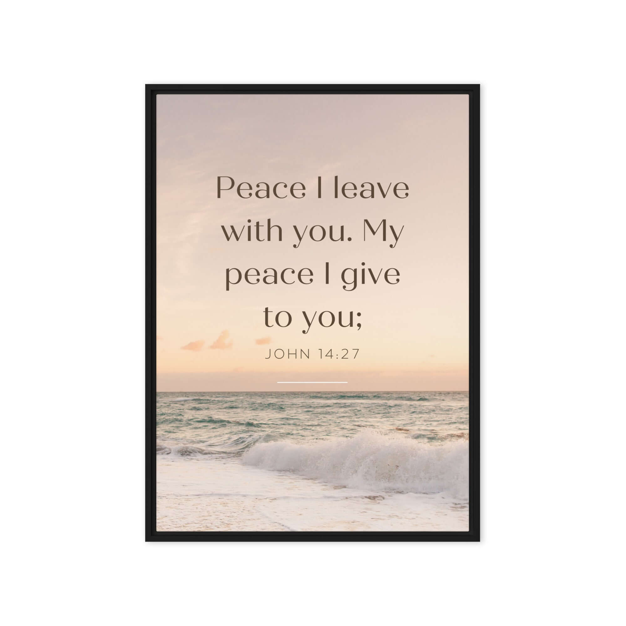 John 14:27 Bible Verse, not as the Framed Canvas Print Wall Art Black 20″×28″