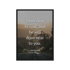 James 4:8 Bible Verse, Cleanse your Framed Canvas Print Wall Art Black 20″×28″