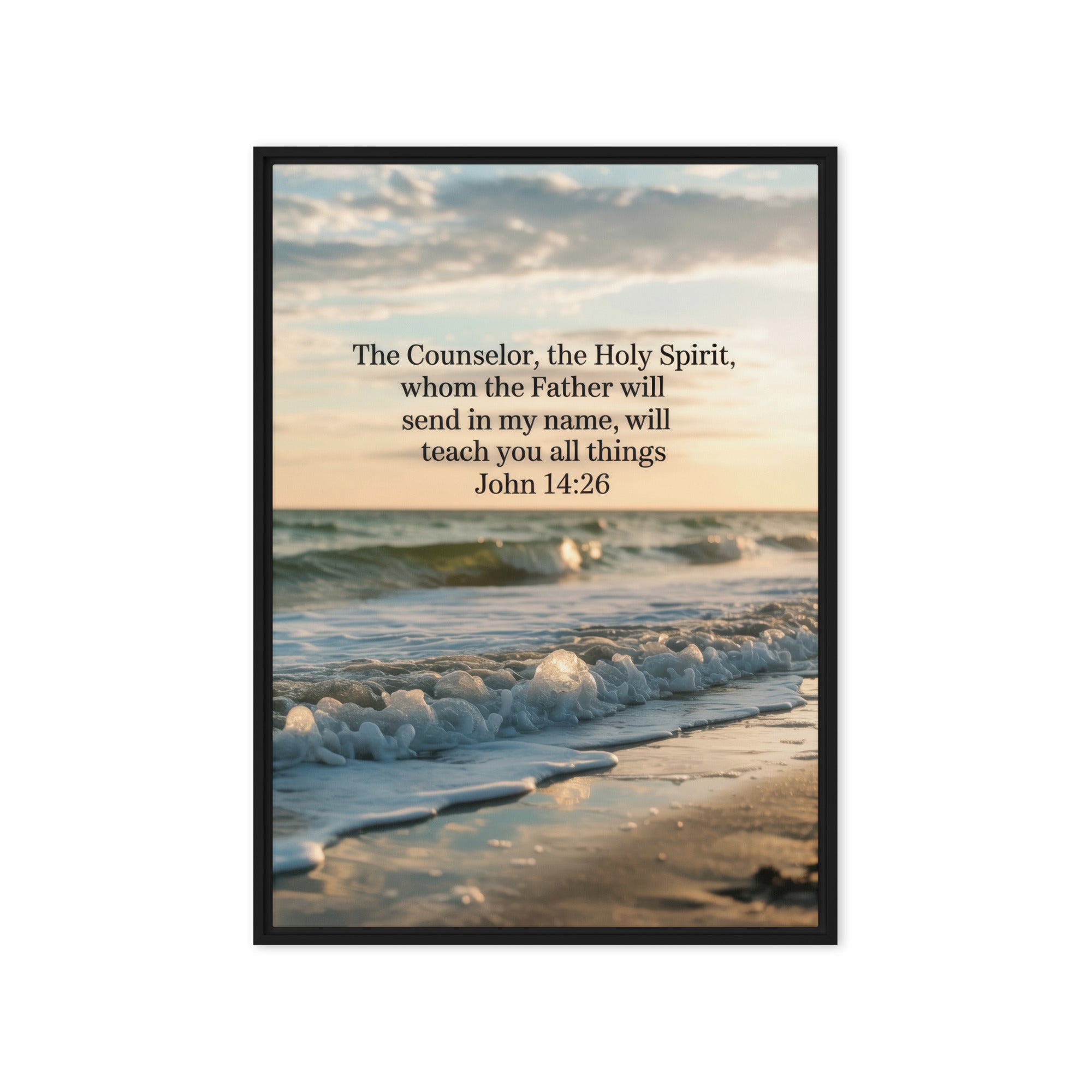 John 14:26 Bible Verse You All Framed Canvas Black 20″×28″