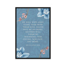 Revelation 21:4 Bible Verse, every tear Framed Canvas Print Wall Art Black 20″×30″