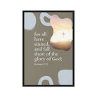 Romans 3:23 Bible Verse, the glory Framed Canvas Print Wall Art Black 20″×30″