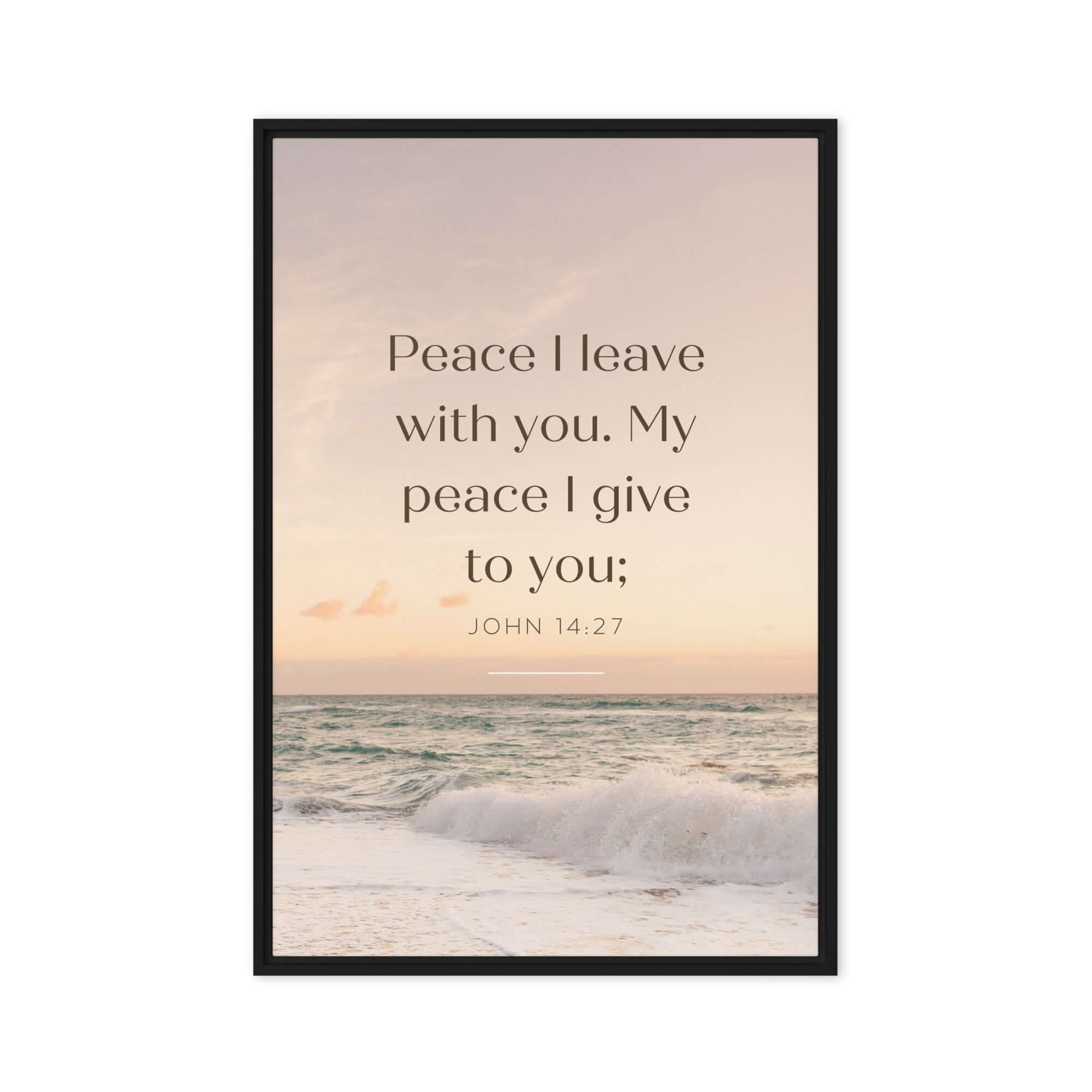 John 14:27 Bible Verse, not as the Framed Canvas Print Wall Art Black 20″×30″