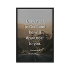 James 4:8 Bible Verse, Cleanse your Framed Canvas Print Wall Art Black 20″×30″