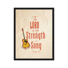 Exodus 15:2 Bible Verse, The LORD is my strength Framed Canvas Print Wall Art Black 24″×32″
