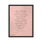 Revelation 21:4 Bible Verse, their eyes Framed Canvas Print Wall Art Black 24″×32″