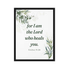 Exodus 15:26 Bible Verse, Gods voice Framed Canvas Print Wall Art Black 24″×32″