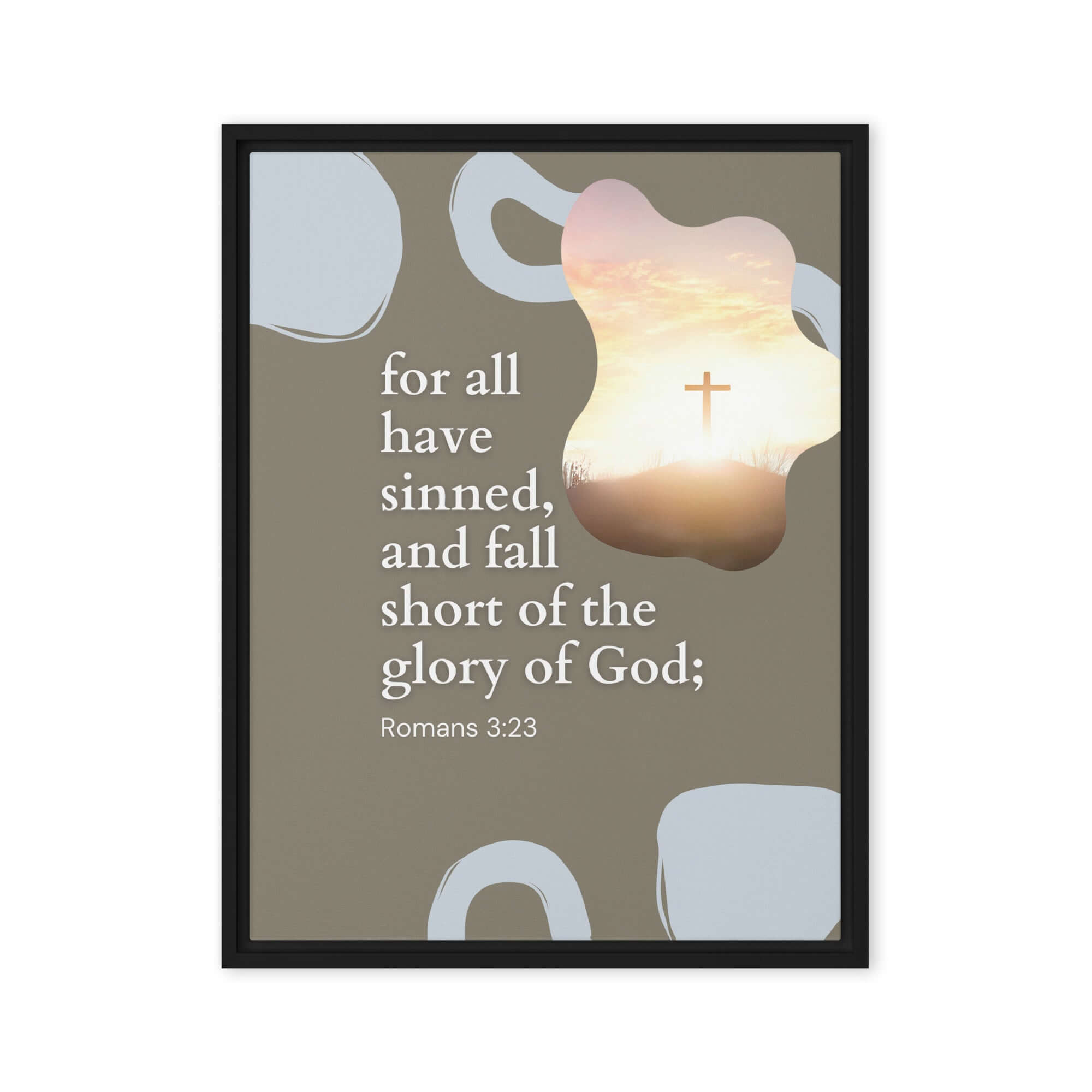 Romans 3:23 Bible Verse, the glory Framed Canvas Print Wall Art Black 24″×32″