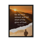 Romans 3:23 Bible Verse, of God Framed Canvas Print Wall Art Black 24″×32″