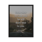 James 4:8 Bible Verse, Cleanse your Framed Canvas Print Wall Art Black 24″×32″