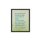 Psalm 23:4 Bible Verse, fear no evil Framed Canvas Print Wall Art Black 8″×10″