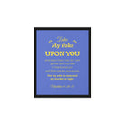 Matthew 11:29-30 Bible Verse, Take my yoke Framed Canvas Print Wall Art Black 8″×10″